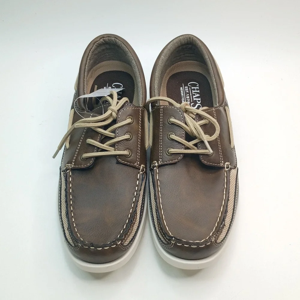 Chaps Kanas Boat Shoe Men Size 10 Brown Memory Foam Loafer